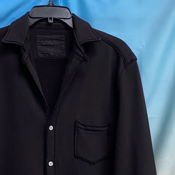 Frank & Eileen Eileen Button-Up Shirt TRIPLE FLEECE Size: M Black - Picture 5 of 16